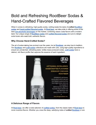 Quality Handcrafted Sodas and Rootbeer | Premium Soda Wholesale Distributors