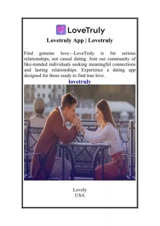 Lovetruly App  Lovetruly