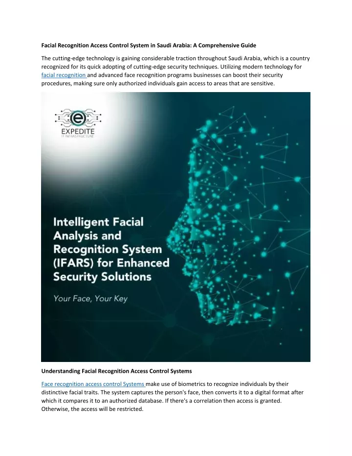 facial recognition access control system in saudi