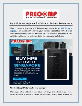 Buy HPE Server Singapore for Enhanced Business Performance