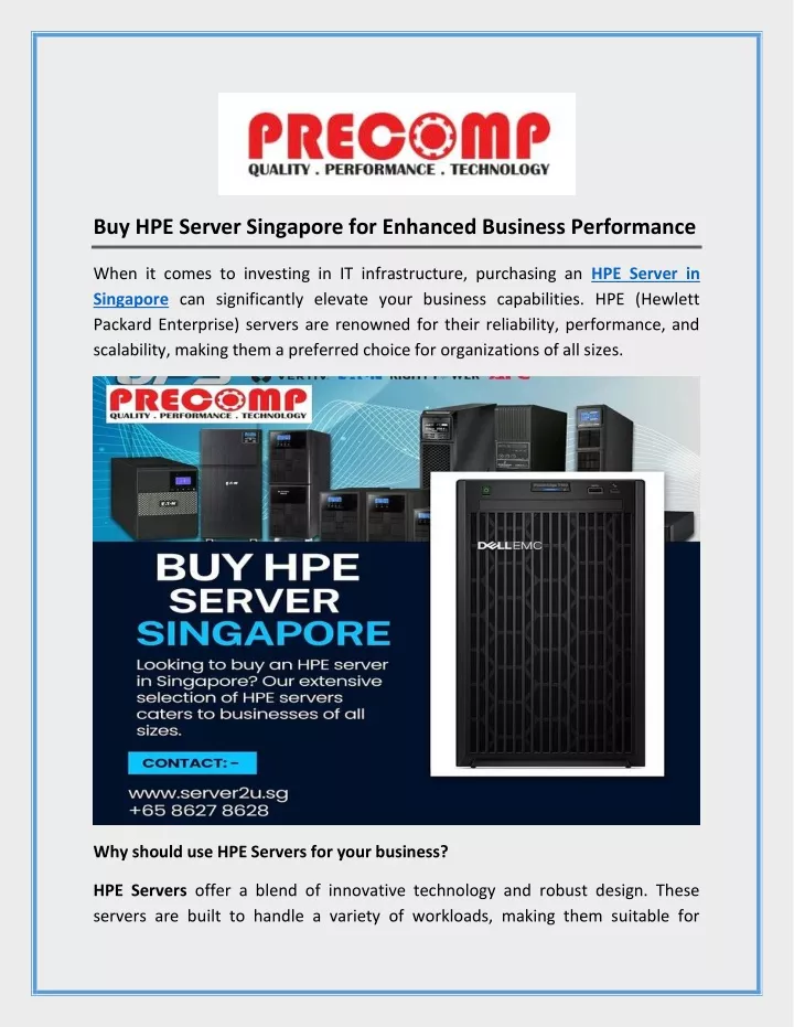 buy hpe server singapore for enhanced business