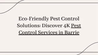 4K Pest Control’s Eco-Friendly Pest Control Solutions
