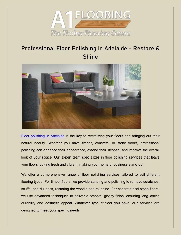 professional floor polishing in adelaide restore