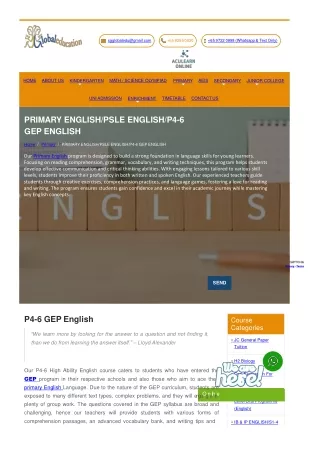 Global GEP High Ability  English Program