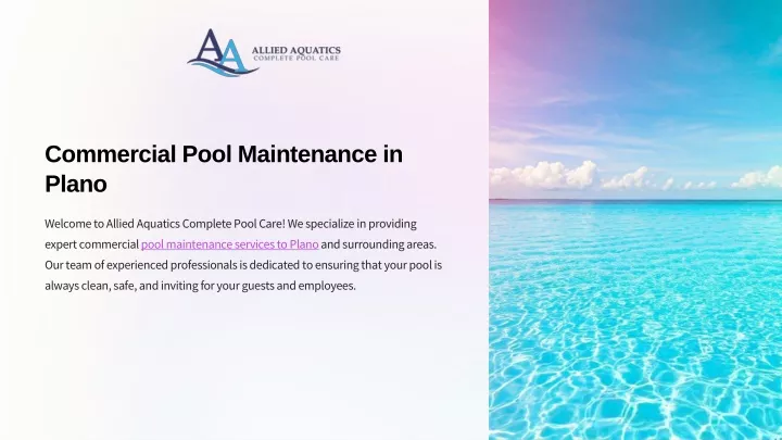 commercial pool maintenance in plano