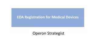 EDA Registration for Medical Devices