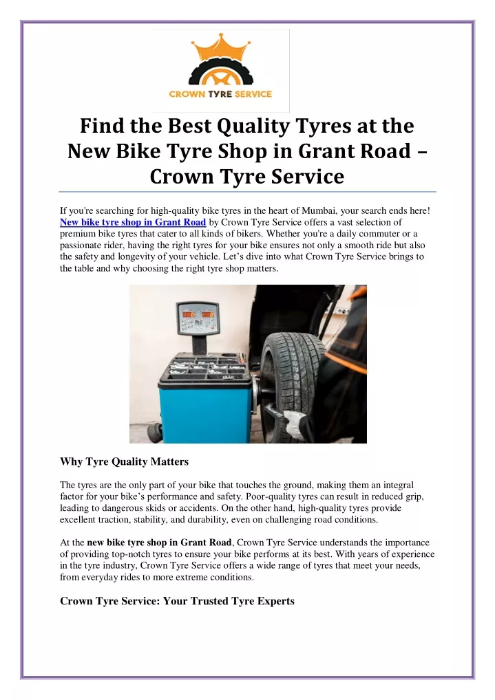 find the best quality tyres at the new bike tyre