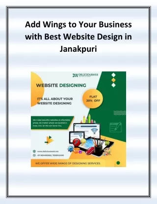 Add Wings to Your Business with Best Website Design in Janakpuri