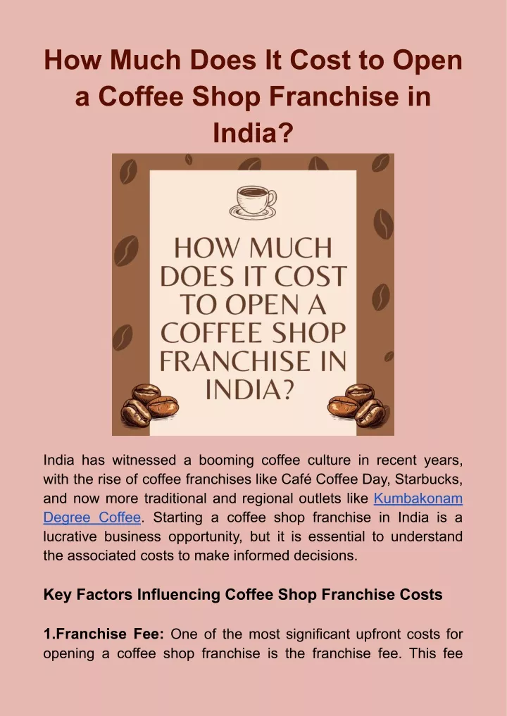 how much does it cost to open a coffee shop