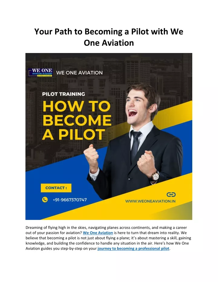 your path to becoming a pilot with we one aviation