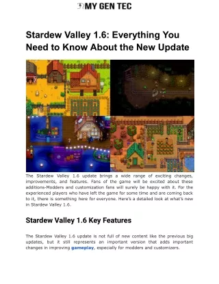 Stardew Valley 1.6 Everything You Need to Know About the New Update