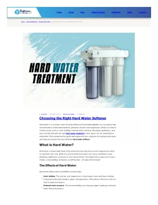 Hard Water Treatment
