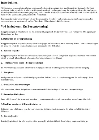 Vad Inkluderas i En Bouppteckning?