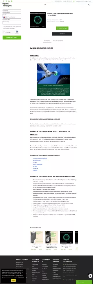 Driving the Future: Trends and Innovations in the EV Main Contactor Market