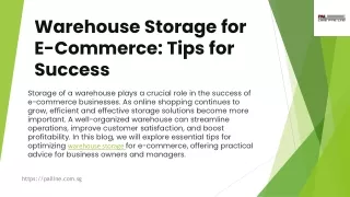 Warehouse Storage for E-Commerce Tips for Success