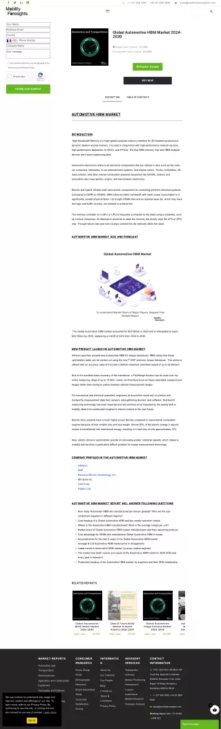 Driving Innovation: The Rise of High Bandwidth Memory in Automotive Technologies