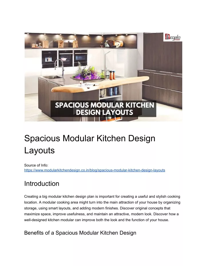 spacious modular kitchen design layouts