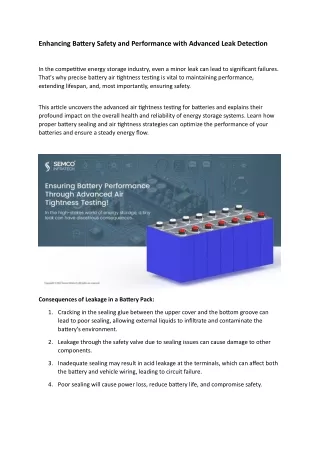 enhancing battery safety and performance with