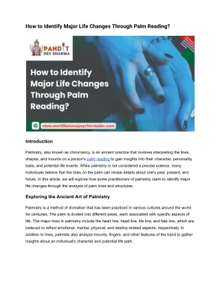 How to Identify Major Life Changes Through Palm Reading_