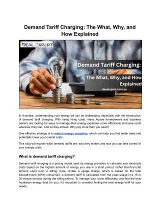 Demand Tariff Charging_ The What, Why, and How Explained