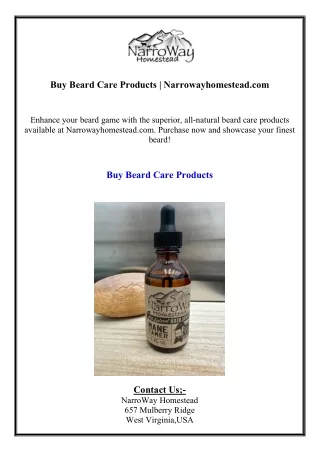 Buy Beard Care Products Narrowayhomestead.com