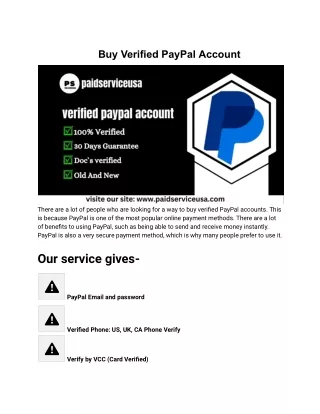 Buy Verified PayPal Account