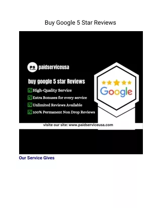 Buy Google 5 Star Reviews