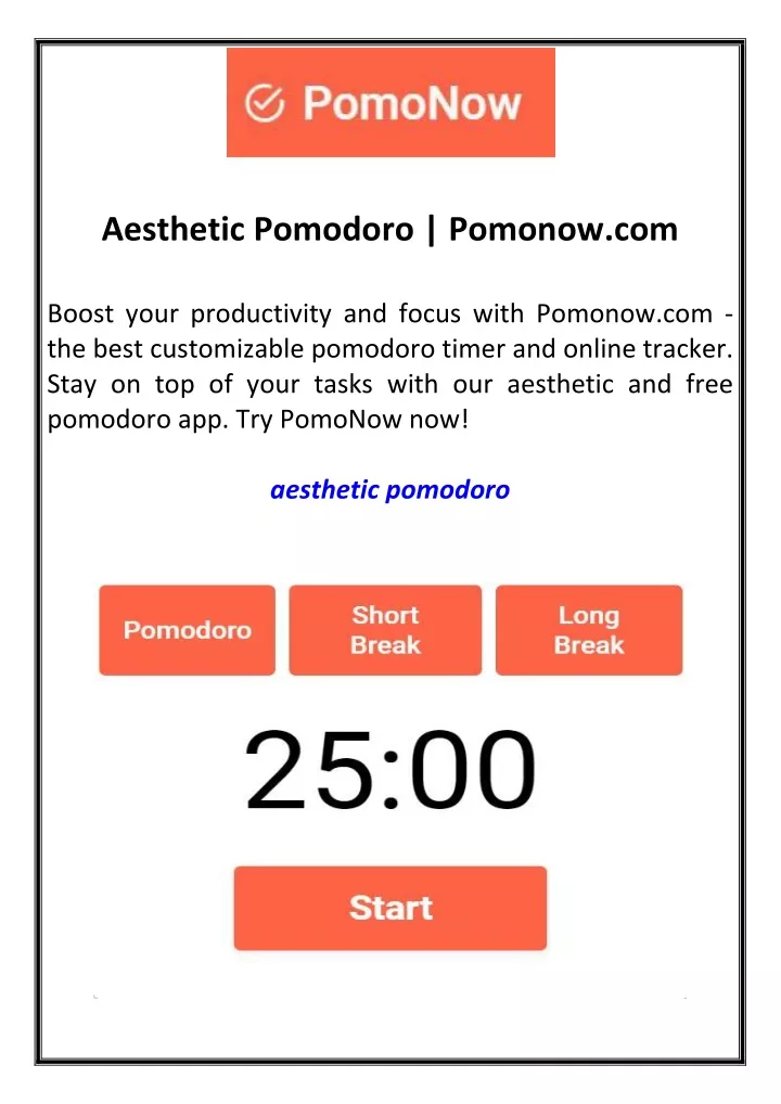 aesthetic pomodoro pomonow com