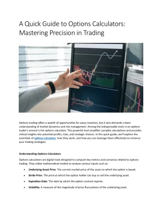 a quick guide to options calculators mastering
