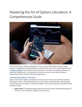 Mastering the Art of Options Calculators