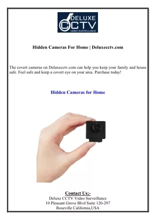 Hidden Cameras For Home  Deluxecctv.com