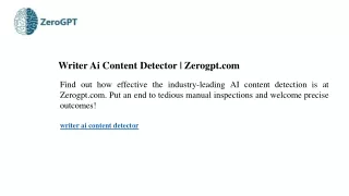 Writer Ai Content Detector Zerogpt.com