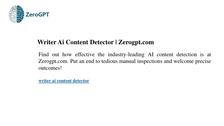 writer ai content detector zerogpt com