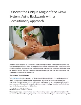 Aging Backwards with a Revolutionary Approach