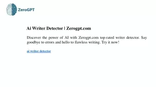 Ai Writer Detector Zerogpt.com