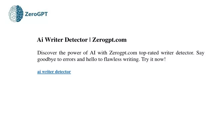 ai writer detector zerogpt com