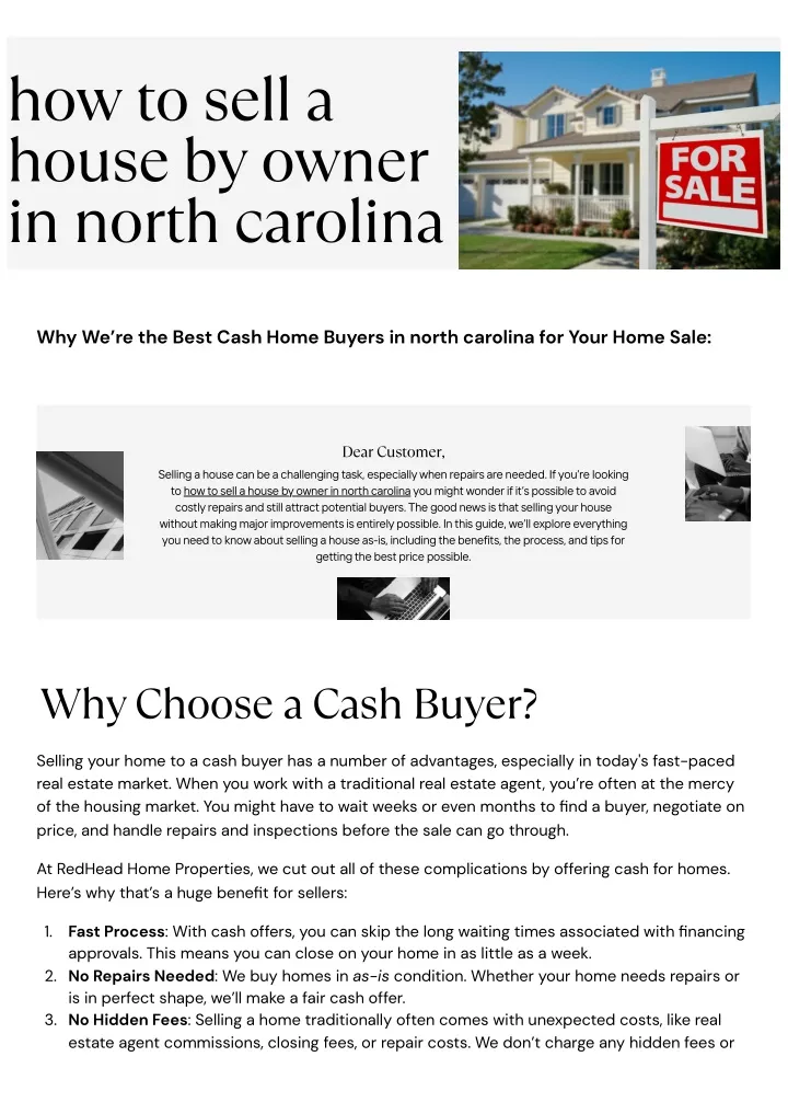 how to sell a house by owner in north carolina