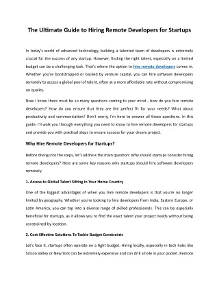 the ultimate guide to hiring remote developers