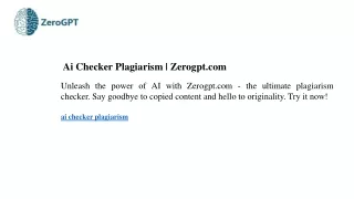 Ai Checker Plagiarism Zerogpt.com