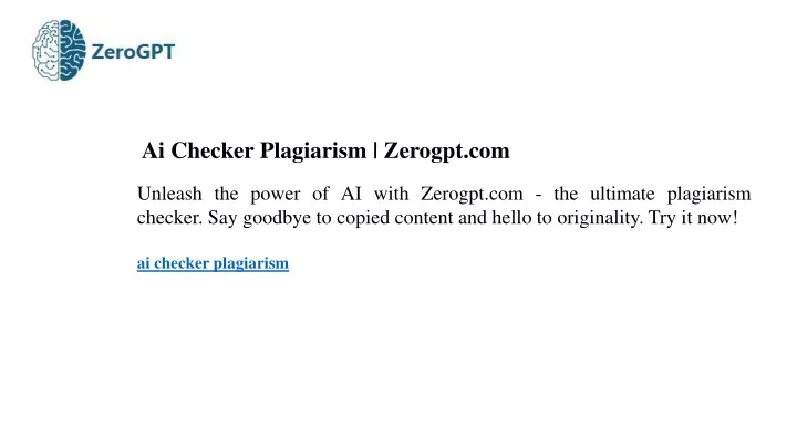 ai checker plagiarism zerogpt com