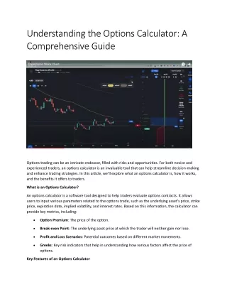 Understanding the Options Calculator A Comprehensive Guide