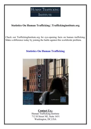 Statistics On Human Trafficking Traffickinginstitute.org