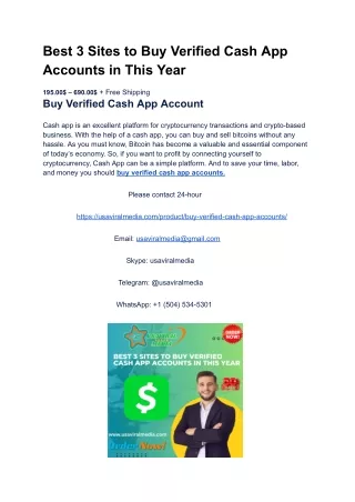 Best 3 Sites to Buy Verified Cash App Accounts in This Year