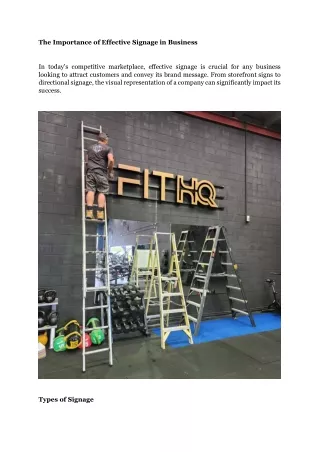 The Importance of Effective Signage in Business
