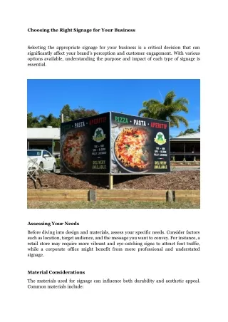 Choosing the Right Signage for Your Business