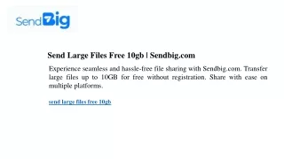 Send Large Files Free 10gb Sendbig.com