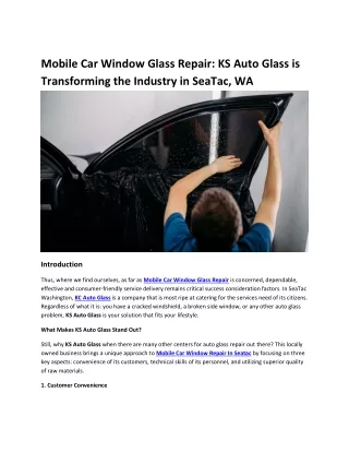 Mobile Car Window Glass Repair