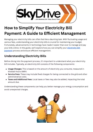 how to simplify your electricity bill payment