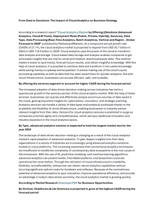 from data to decisions the impact of cloud
