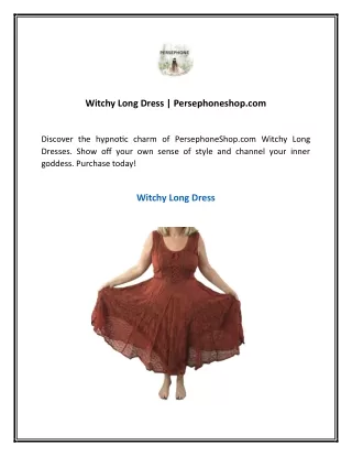 Witchy Long Dress  Persephoneshop